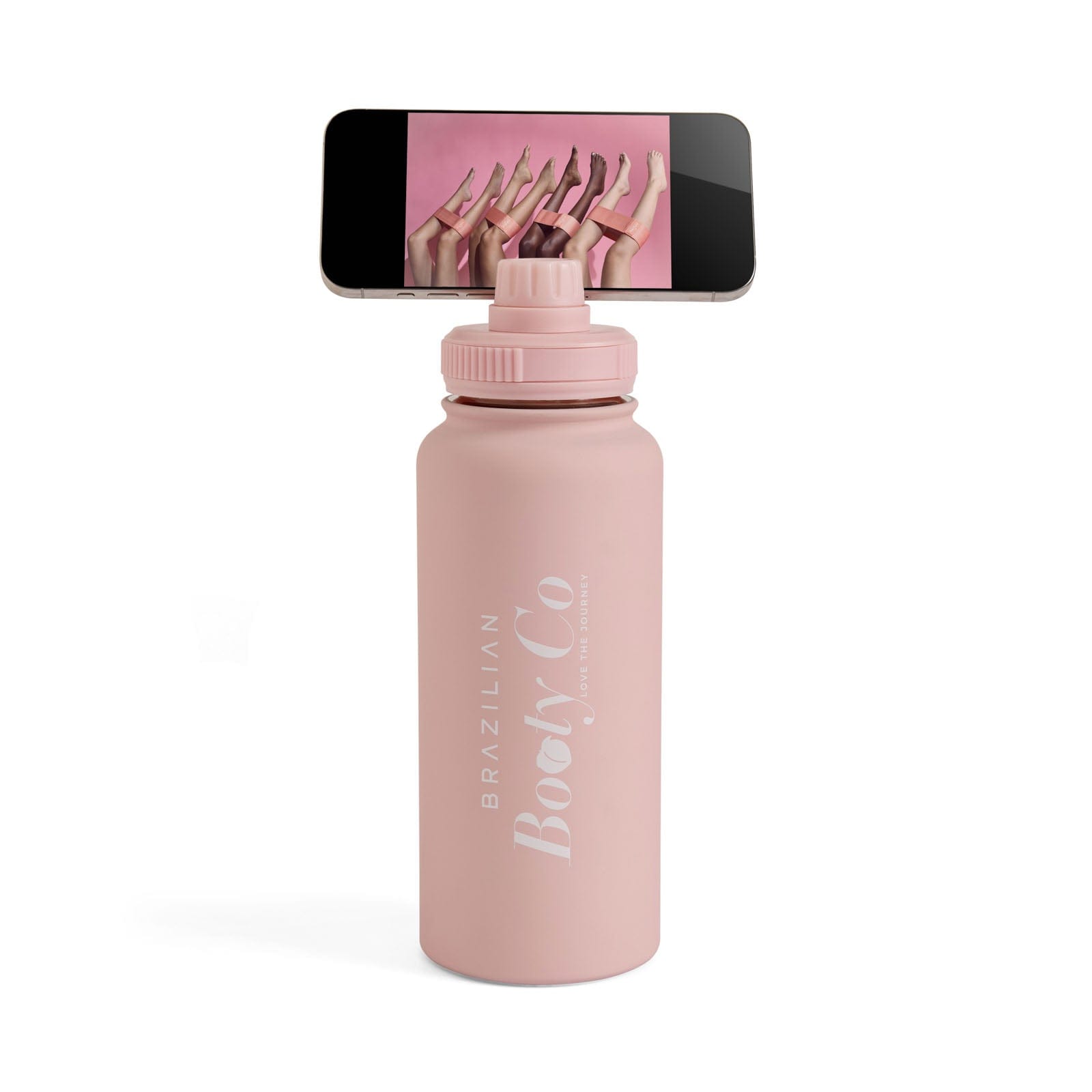 Order Pink Brazilian Booty Co fitness water bottle tripod