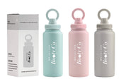 Pastel stainless steel water bottles with handles