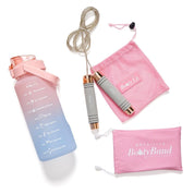 Brazilian Booty Co hydration bottle with rope and accessory bag
