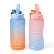Buy Color-blocked gym water bottles with convenient straw and handle